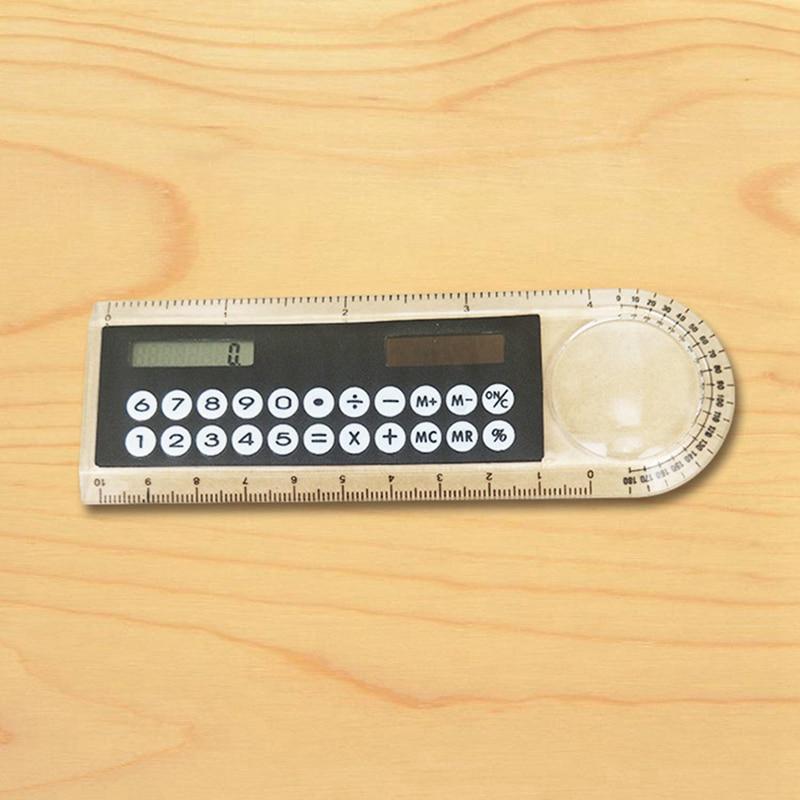 Солнечная линейка 10 см линейка мини цифровой калькулятор 2 в 1 детские канцелярские принадлежности школьные офисные подарки ARI