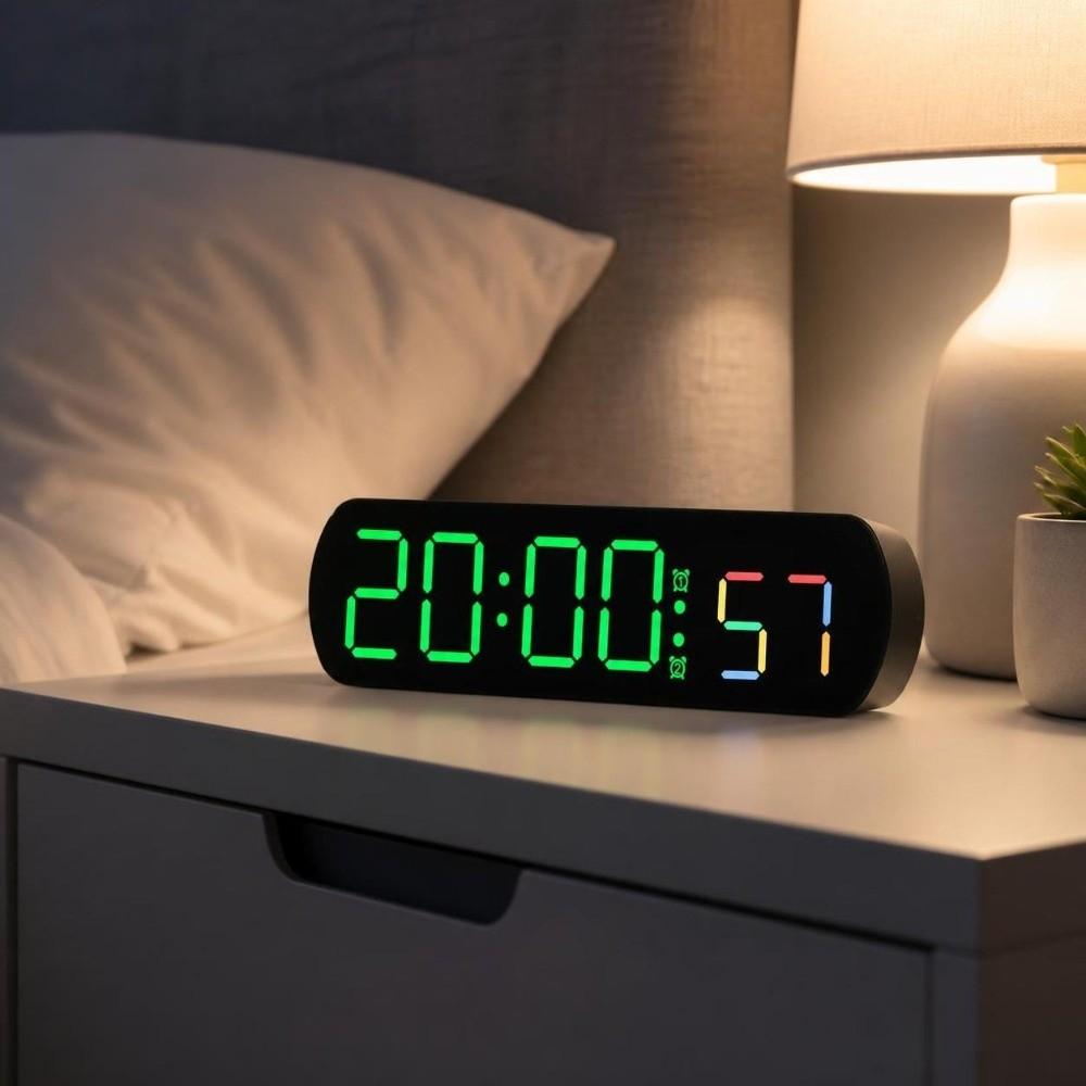 Large Display Digital Desktop Clock 12/24 Hour Format LED Clock New Digital Alarm Clock Home Decor
