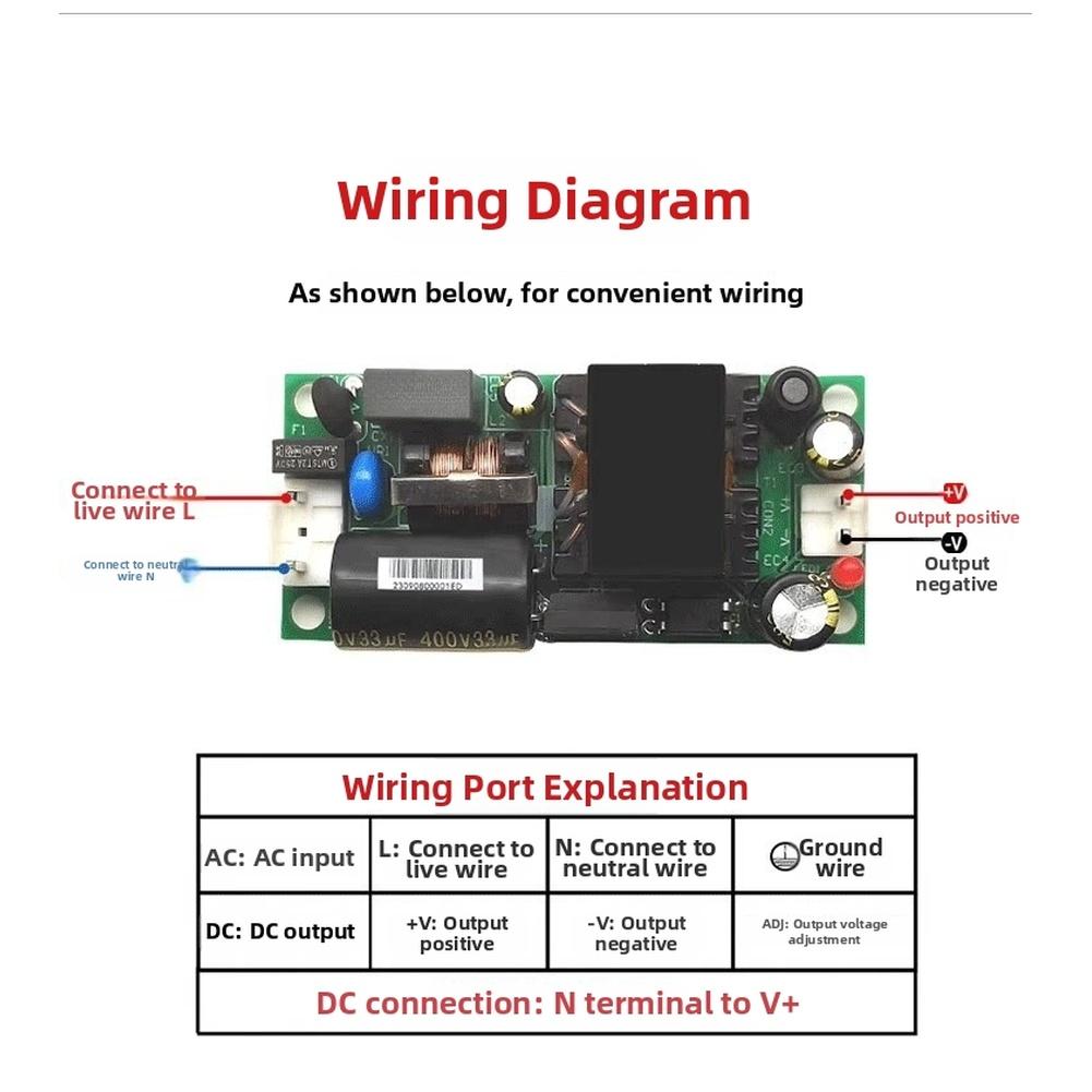 24W AC To DC Power Supply Module 220V To 12V 2A Converter For Industrial Control Operating Temperature Range -25 To 60℃