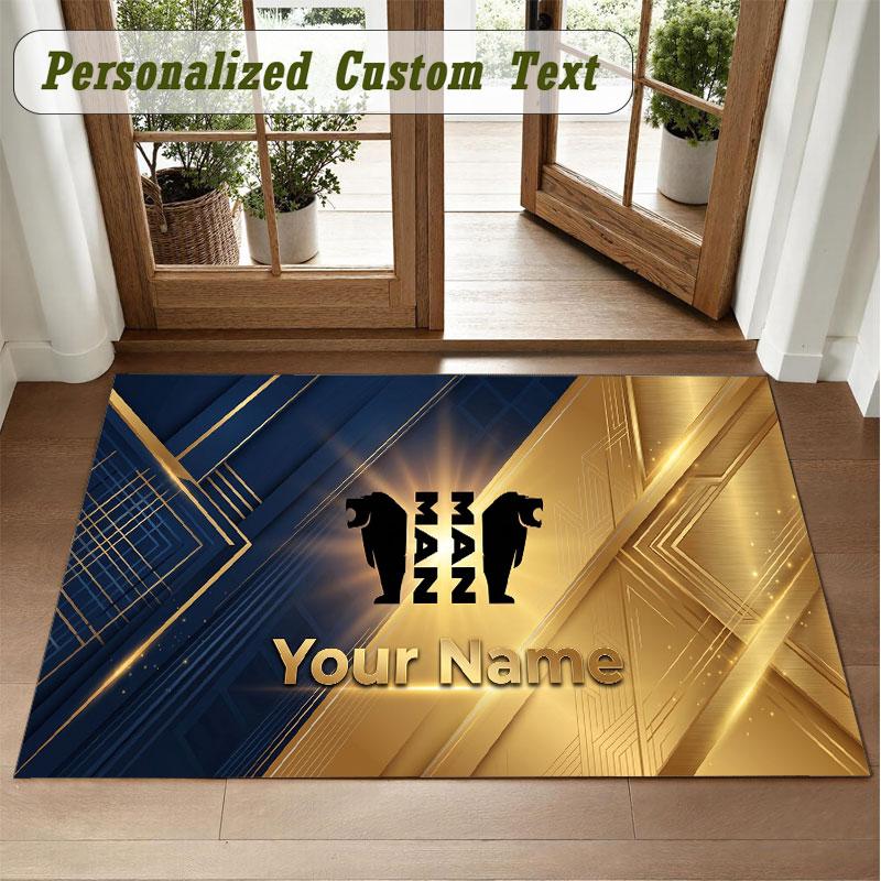 Crystal Velvet Square Rug Custom NameMAN Truck Pattern Non Slip Home Floor Decor Rug