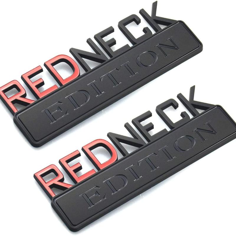 2 шт. автомобильная эмблема Redneck Edition, хромированный значок, 3D наклейка, наклейка, совместимая с F-150 F250 F350 Silverado 1500 (Красный/черный)