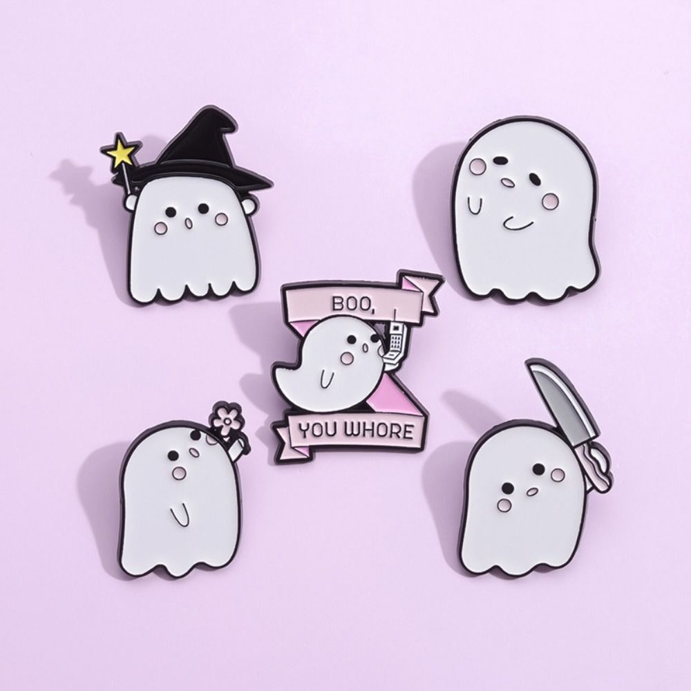 Enamel Little Ghost Brooch Zinc Zinc Alloy Clothing Accessories Halloween Decoration