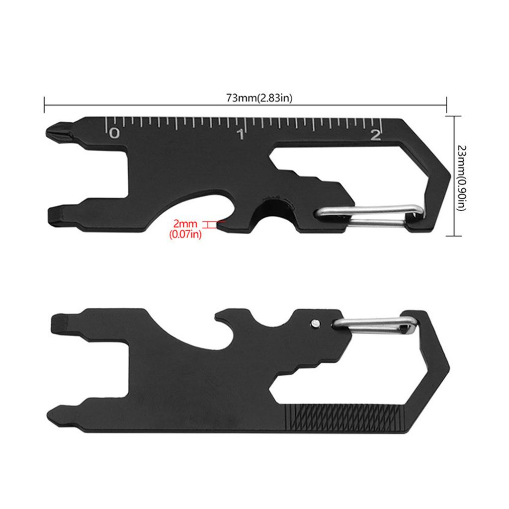 Мини многофункциональный инструмент стальной брелок открывалка для бутылок режущий инструмент отвертка метрическая шкала шестигранный ключ для кемпинга