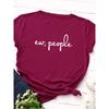 Футболка с принтом Ew People-Letter для женщин, свободная, с круглым вырезом и коротким рукавом, женская одежда