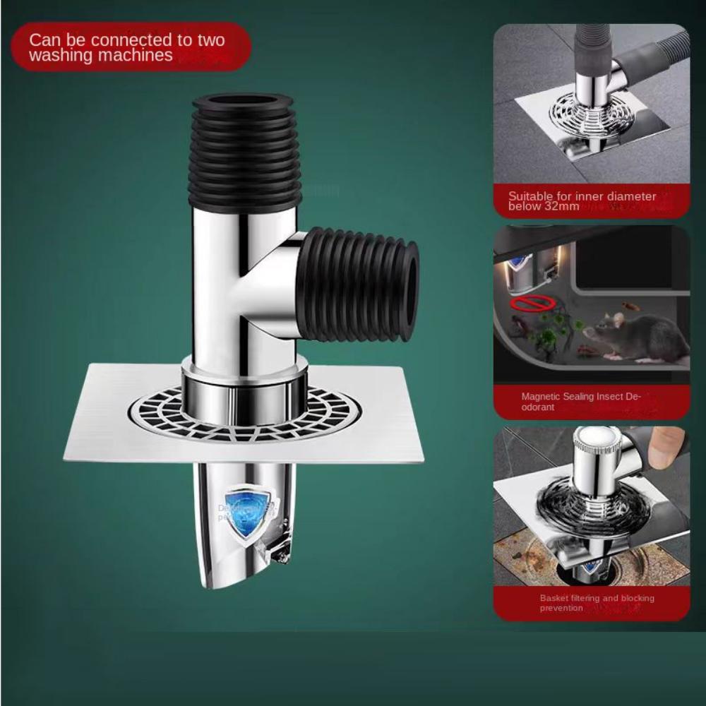 Double Purpose Sink Elbow Pipe Connector Anti Overflow Stainless Steel Joint Cover Home