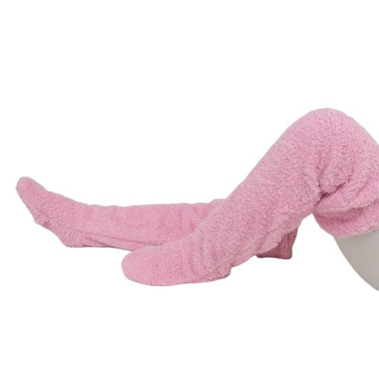 1 пара зимних носков-тапочек из утолщенного кораллового флиса с высокой трубкой, двойное утепление, защита коленных суставов, противоскользящие длинные носки, праздничный подарок, теплые носки для ног