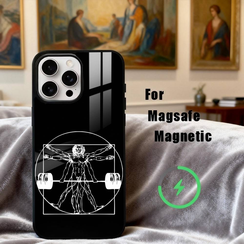 Чехол для телефона Gym F-Fitness B-Bodybuilding для iPhone 17,16,15,14,13,12,Plus,Pro,Max с поддержкой Magsafe Магнитной Беспроводной Зарядки
