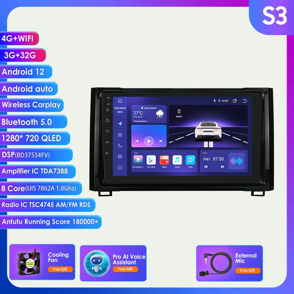 Hizpo Android 12 Авторадио для Toyota Tundra XK50 2014-2021 Автомобильное радио Мультимедийный видеоплеер Навигация Стерео GPS Carplay 4G RDS BT Bluetooth RDS FM