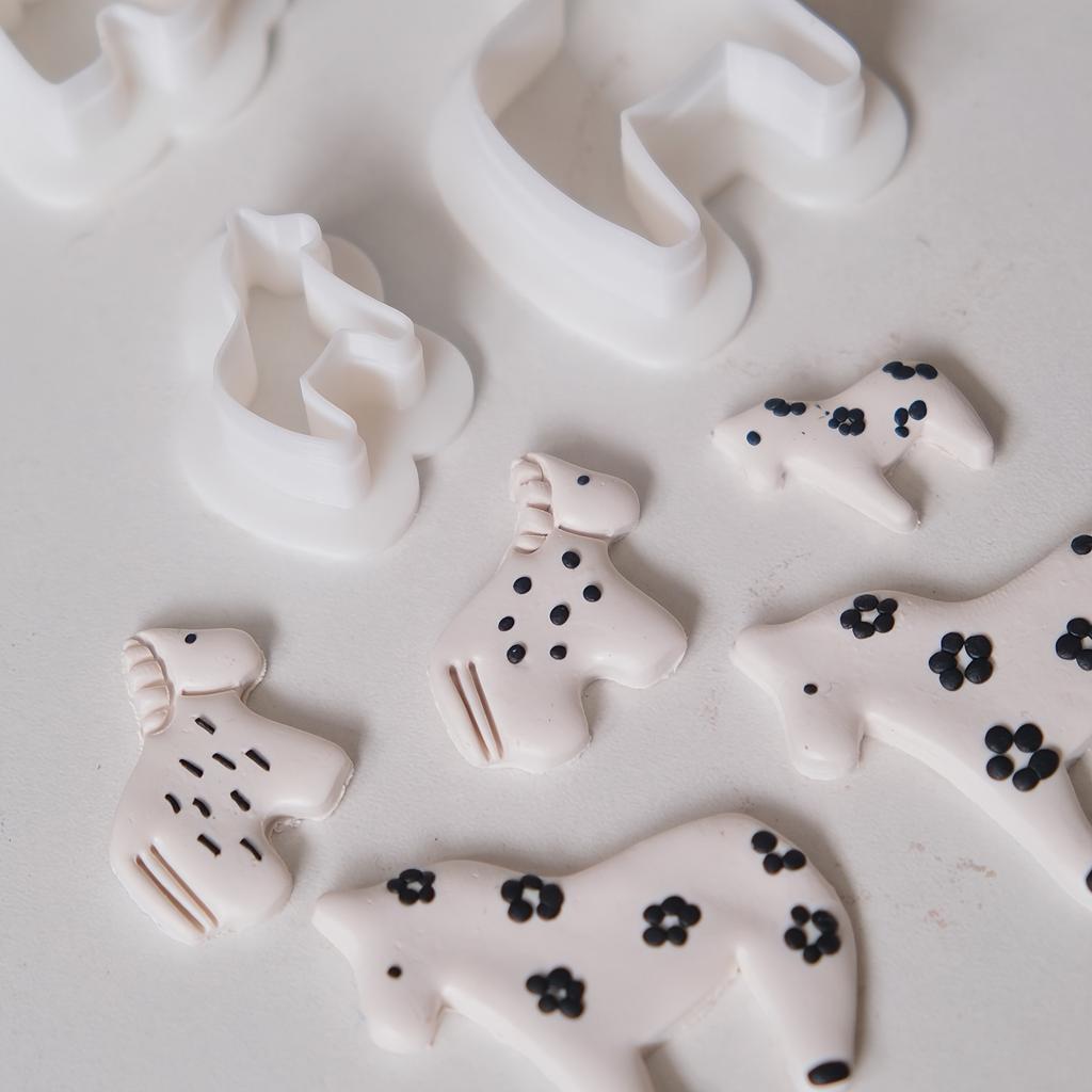 3pcs 'Little Horse' Year of The Horse Spring Festival Series Soft Clay High-Precision Cutter Molds,for Making Various Additions