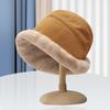Plush Fisherman's Hat Children Autumn and Winter Plush Thickened Thermal Basin Hat Wide-brimmed Ear Protector Mongolian Baotou Hat