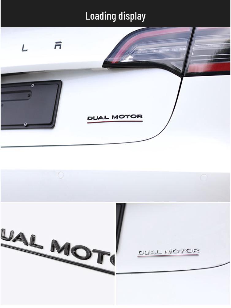 Наклейка на заднюю часть Tesla Model 3 Performance "DUAL MOTOR"