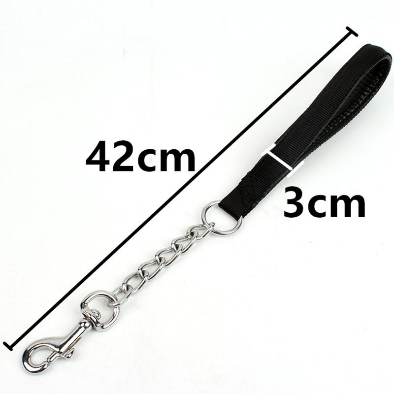 Собачий поводок из нержавеющей стали, короткие поводки для собак, поводки, устойчивые к жеванию, для крупных собак, прогулочная тяговая веревка, нейлоновая цепь для собак, товары для домашних животных
