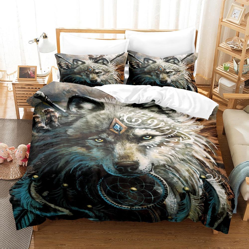 Animal Wolf Bedding Sets Bedding Sets Quilt Bed Cover Comforter Duvet Cover Pillow Case 2-3 Pieces Sets Kids Adult Bedroom Decor