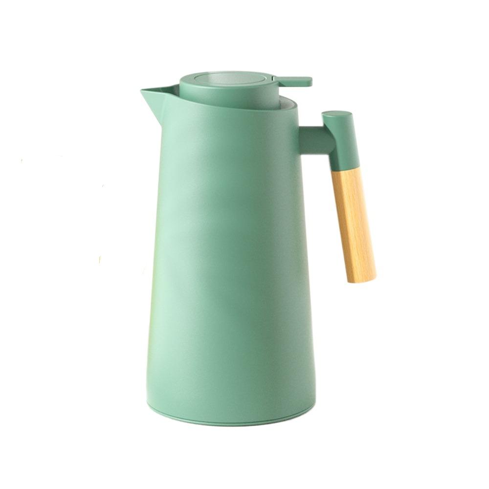 Wood Handle Insulated Bottle 1L Hot Water Jug Bottle Portable Nordic Vacuum Flask Drinkware