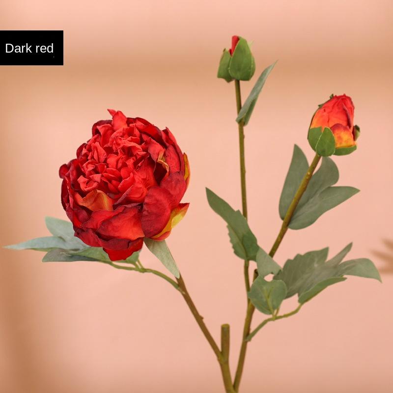 Высокое качество имитация 3 головки бутонов пиона шелковый дом гостиная обеденный стол свадебное украшение поддельный искусственный цветок