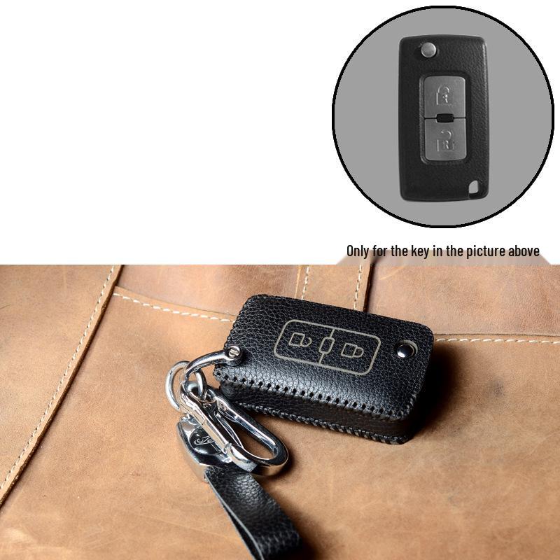 Кейс для ключей Mitsubishi: Кожаный чехол на кнопке для GAC Outlander, Eclipse Cross, ASX, Lancer и Pajero Sport