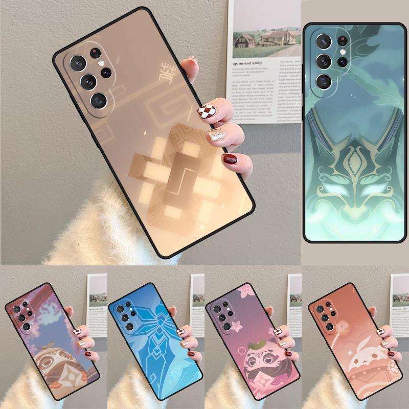 Чехол Genshin Impact Иконка чехол для телефона Чехол Для Samsung Galaxy S24 S25 Ultra S21 S22 Ultra S10E Note 10 Plus Note 20 FE S23