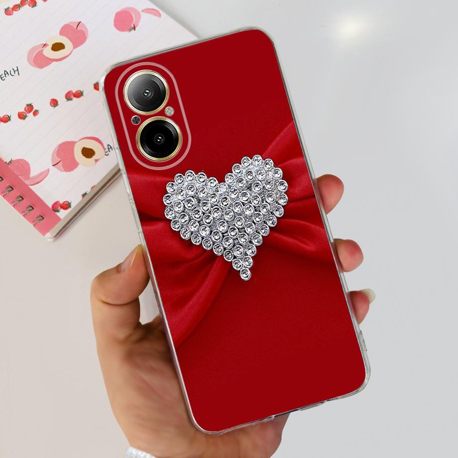 Мягкий ТПУ Бампер Чехлы Для Realme C67 4G RMX3890 Задняя Крышка Тонкий Прозрачный Силиконовый Чехол Для Телефона Женская Мода Рисунок Funda C 67 4G