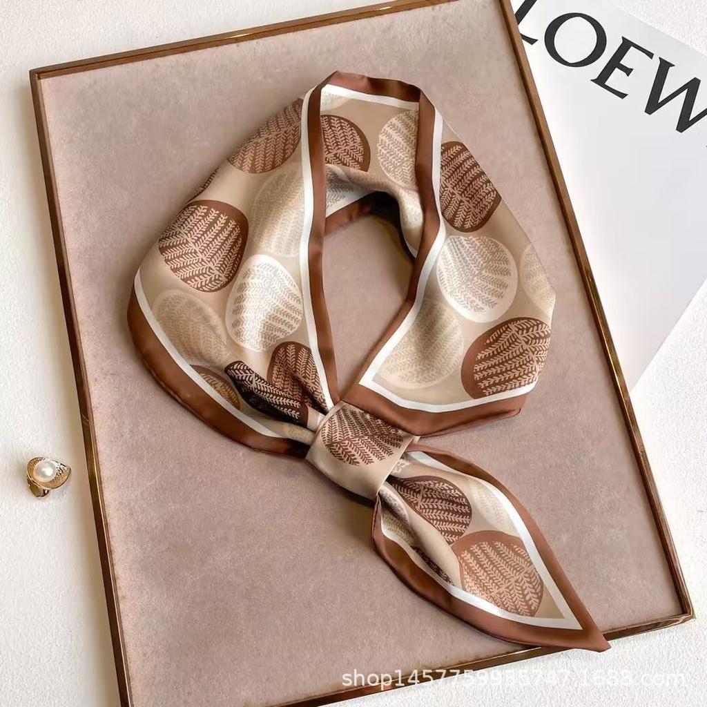 Silk Scarf Small Long Square Scarf Women'S High-End Neck Protection Scarf Professional Matching Shirt Scarf