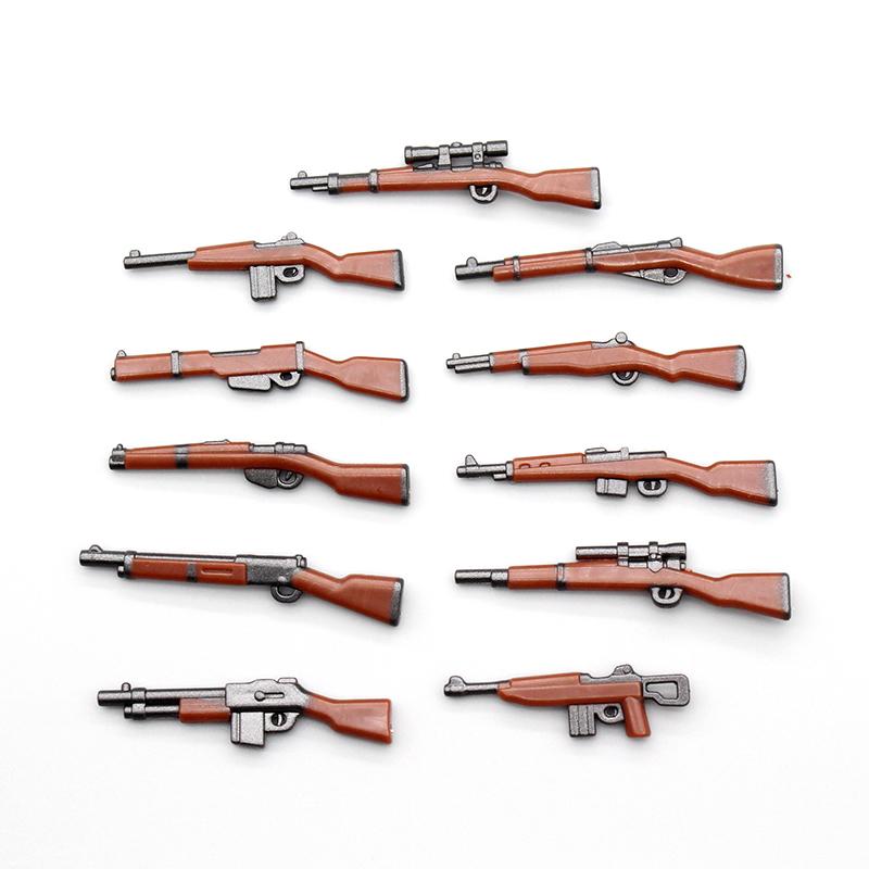 Военный строительный блок Второй мировой войны, фигурка солдата, оружие, игрушечный пистолет, снайпер, автомат, карабин АК, винтовка, аксессуары, армейские кирпичи, модель B081