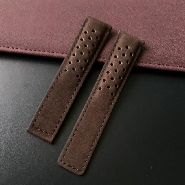 20 мм 22 мм 24 мм черный, синий, коричневый матовый ремешок из натуральной кожи для Tag Heuer Carrera Aquaracer Monaco F1 ремешок для часов браслет