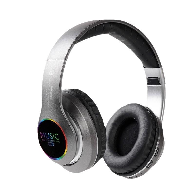 VJ033 Накладные спортивные Bluetooth 5.0 наушники со светодиодами