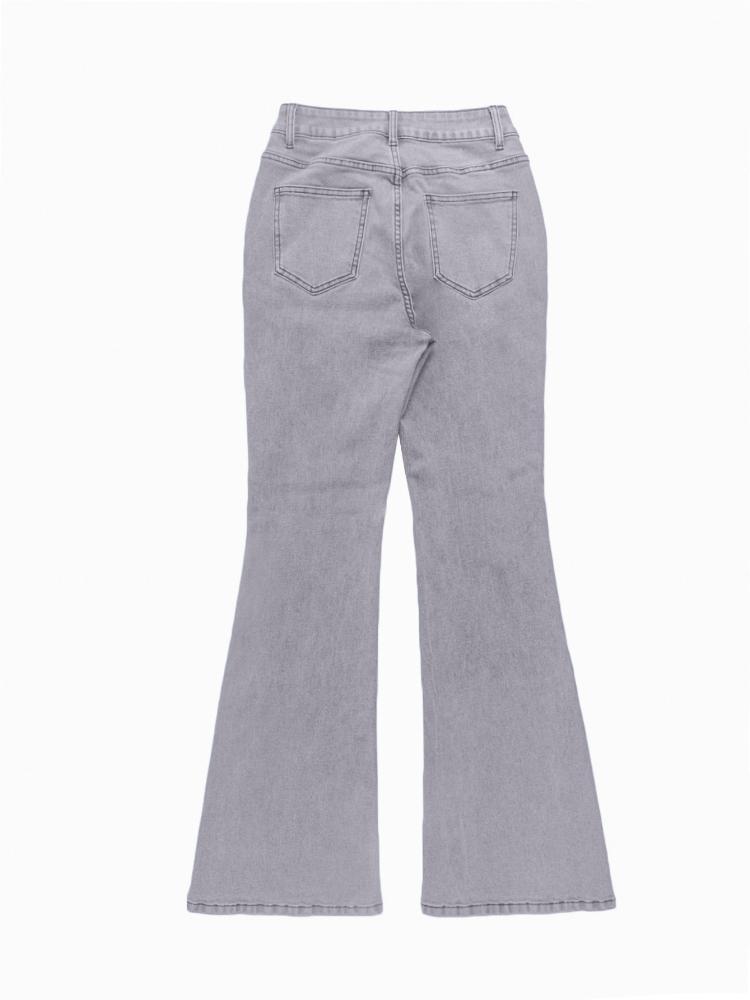 Весенне-осенние женские джинсы Женские джинсы-клеш с высокой посадкой Модные женские брюки с высокой талией