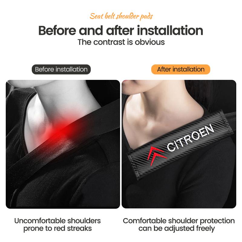 ASX2 2pcs Car Seat Belt Safety Belt Shoulder Cover Breathable Protection for Citroen C1 C2 C3 Grand C4 Picasso C4L VTS C-ELYSEE
