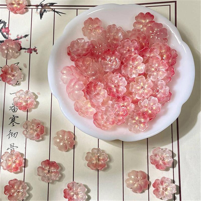 14 мм стеклянные бусины в виде цветов, браслет ручной работы, ожерелье, серьги, ювелирный материал, инструменты для самостоятельного изготовления, аксессуары для изготовления ювелирных изделий