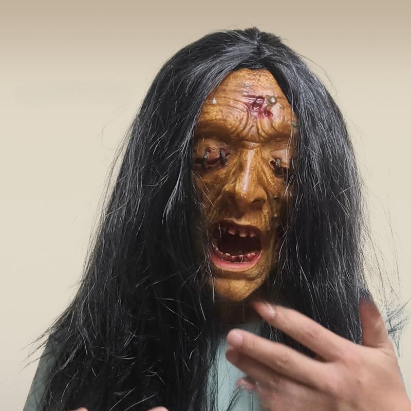 2026Halloween Horror Freddy Mask Mortal Kombat Green Witch Mask Zombie Ghost Scream Latex Mask