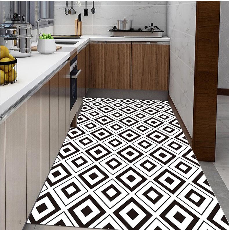 PVC Balcony Entry Carpet Kitchen Waterproof Oil-proof Non-slip Carpets Bathroom Non-slip Large Area Balcony Rug Easy To Clean