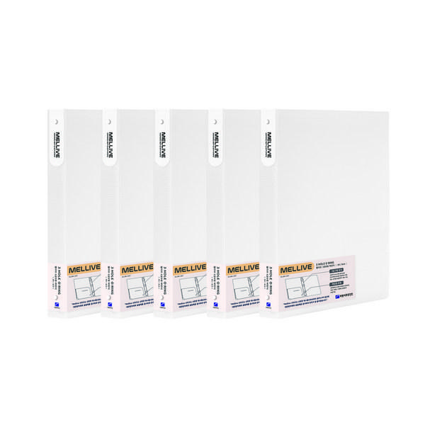 Melive O-ring Binder, Cream, 5 Pieces