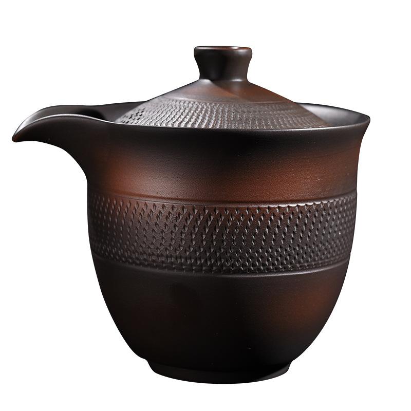 Винтажный фиолетовый керамический горшок ручной работы, заварной чайник, керамический чайник, одиночный чайник, набор для кунг-фу, аксессуары