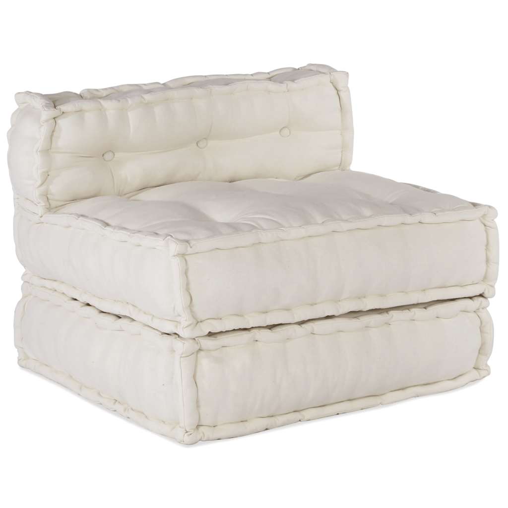 Modular Sofa Element Cream 70 x 70 x 54 cm Fabric