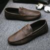 FashionMale Casual Shoe Non Slip and Waterproof Men's Leather Shoes Round Toe Flat Classic Original Shipping Free Luxury Sale Slip-on