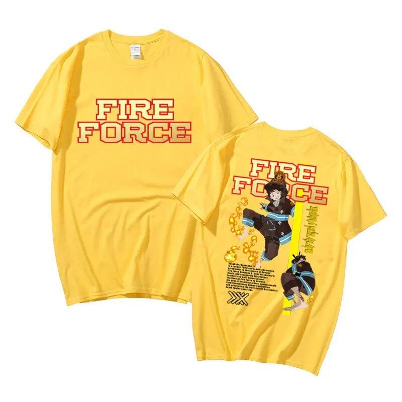 Аниме Fire Force футболка унисекс винтажная уличная одежда унисексга Шинра Кусакабе футболка с принтом короткий рукав унисекс женские хлопковые модные футболки