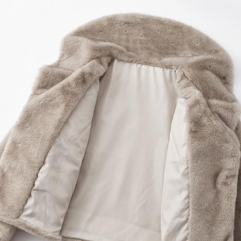 Womens Faux Fur Coat Long Sleeve Oversized Winter Warm Outerwear Camel Coffee Color