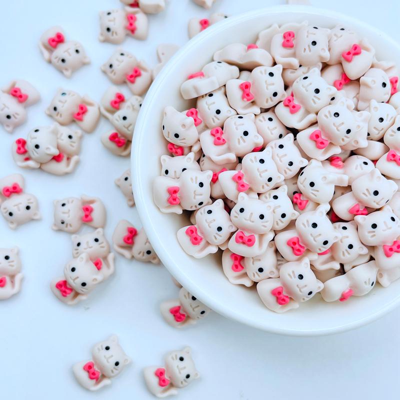 20Pcs New Cute Mini Kawaii Cartoon Kitten Flat Back Resin Cabochons Scrapbook Diy Party Hairpin Accessories Craft A128