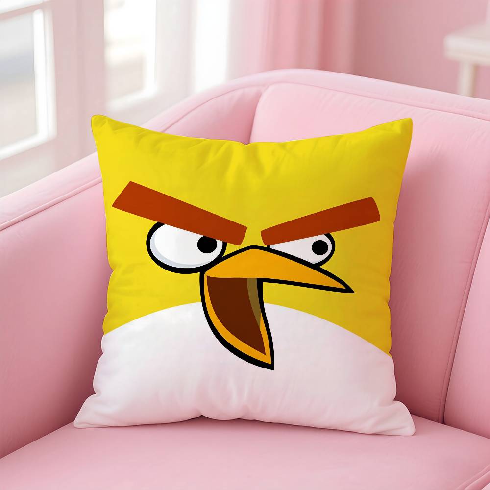Анимация A-A-Angry Birds Мультяшная Наволочка Противопылевой Клещ Наволочка На Молнии Невидимка Шелковистый Короткий Плюш Чехол для Подушки Дивана