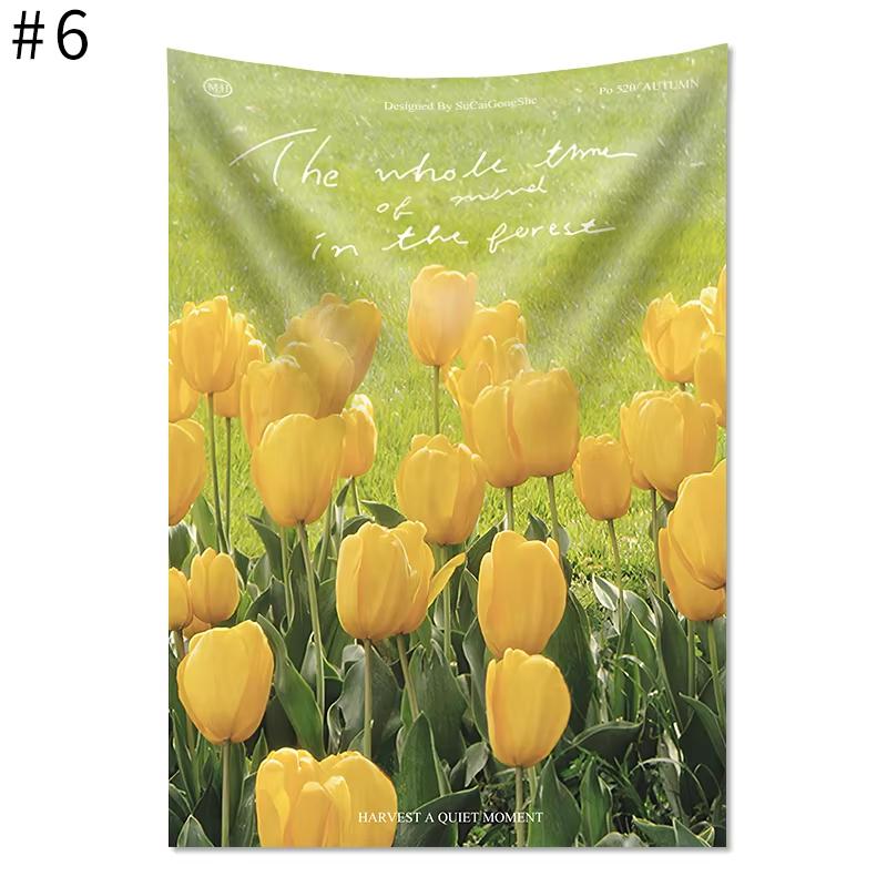 JIT Tulip Floral Tapestry Set Aesthetic NatureInspired Wall Decor Premium Durable Home Bedroom Living Room Essential for Serene