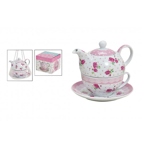 Rose 3-piece tea set