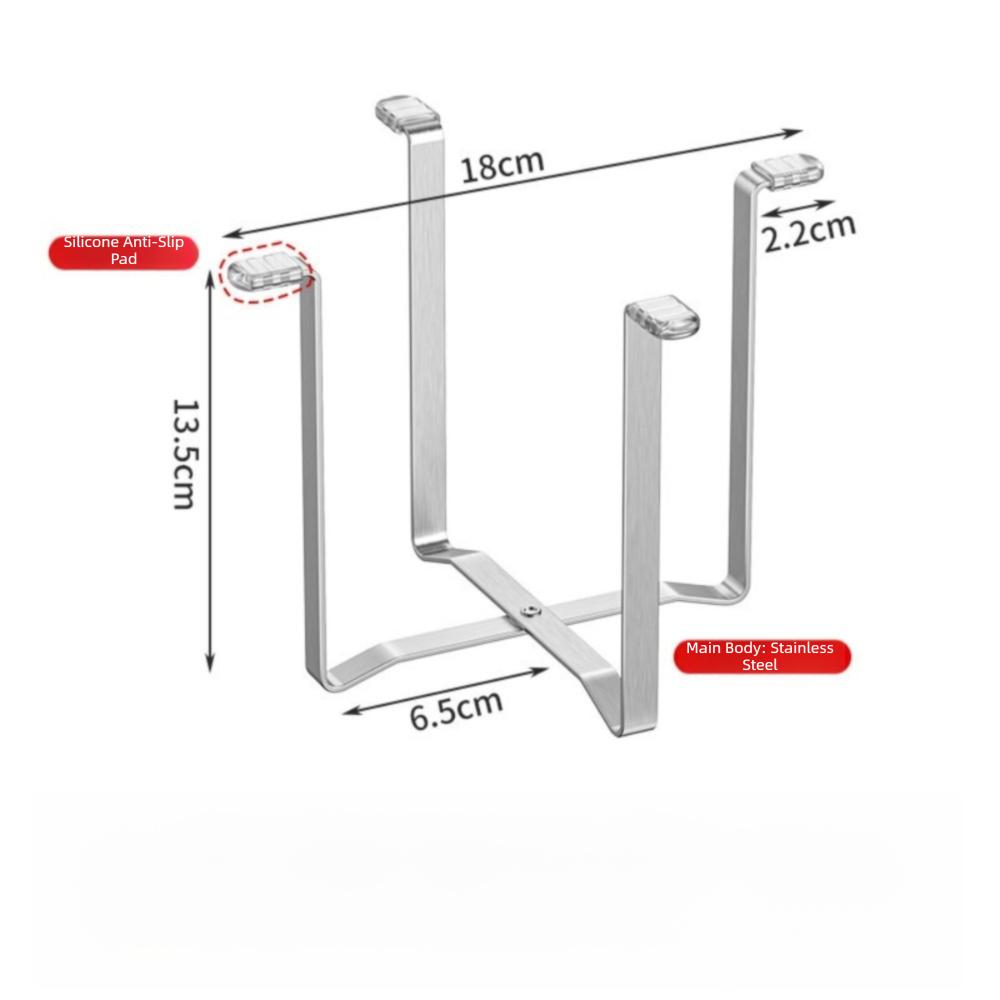 Stainless Steel Trash Bag Stand Foldable Garbage Bag Rack Garbage Bag Holder Kitchen Countertop