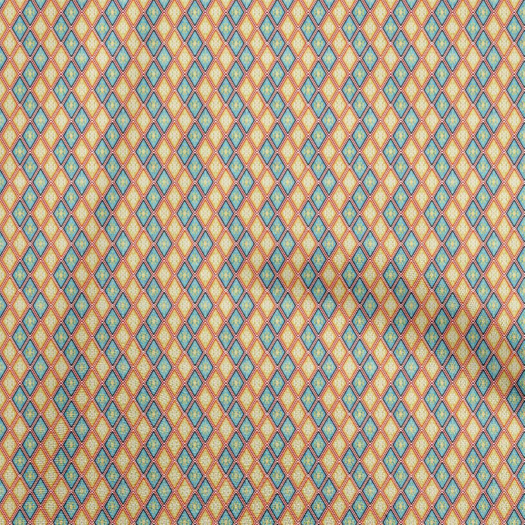 oneOone Cotton Flex Dusty Teal Green Fabric Asian Kilim Diy Clothing Quilting Fabric Print Fabric By Yard 40 Inch