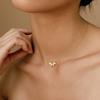 Minimalist Leaf & Petal Pendant Necklace with Synthetic Synthetic Zirconia, KC Golden Plated Elegant Delicate Chain for Women, Versatile Everyday & Pa