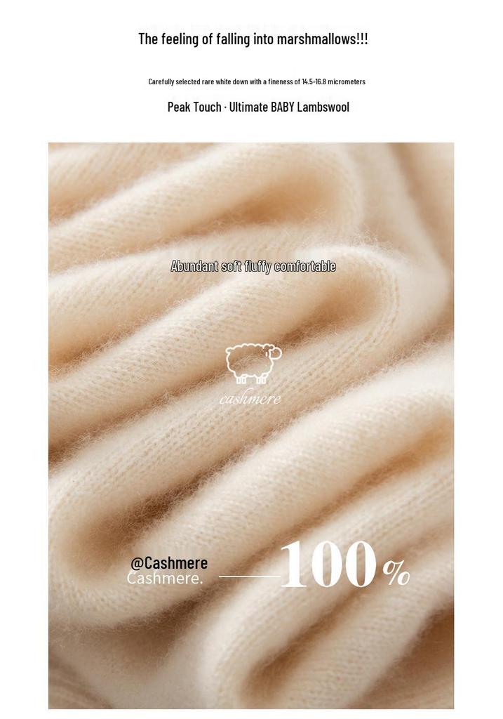 Kang Sai Ni Women's 100% Cashmere Seamless Half-High Neck Sweater