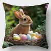 4-Piece Modern Easter Pillowcase Set – Woven Fabric With Zipper Closure