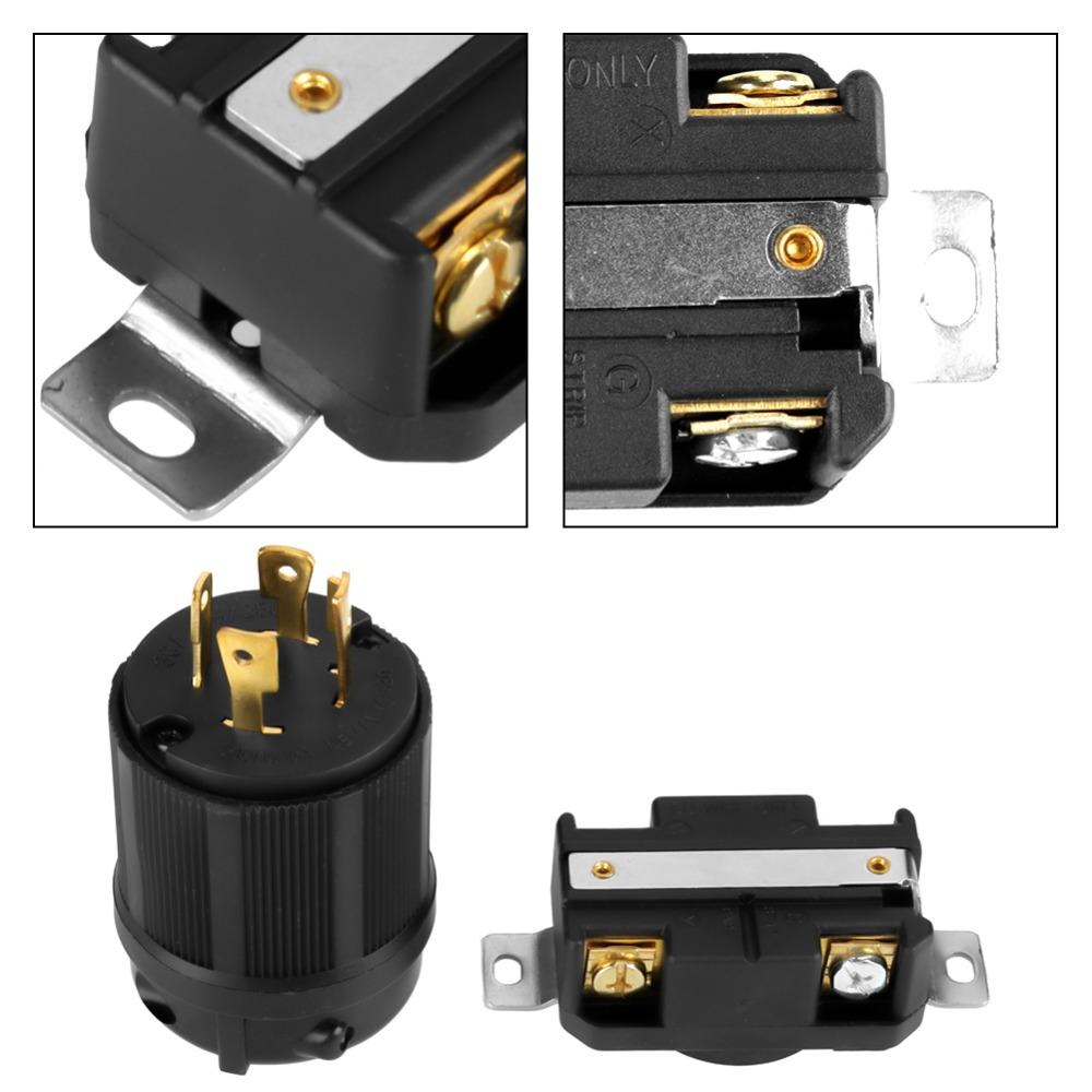 1 Комплект Разъем-адаптер для генератора NEMA L14-30P 30A 125V-250V 3-полюсный 4-проводной заземляющий штекер и Комплект Промышленный 4-контактный