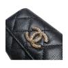 Chanel Classic Diamond Pattern Snap Closure Caviar Lambskin Card Holder Women accessories Black AP4093-B16988-94305