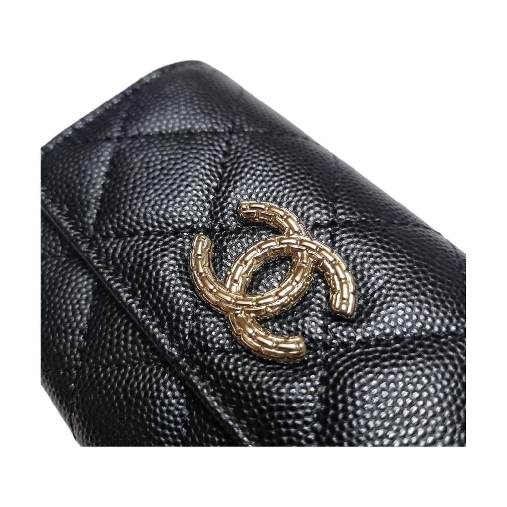 Chanel Classic Diamond Pattern Snap Closure Caviar Lambskin Card Holder Women accessories Black AP4093-B16988-94305
