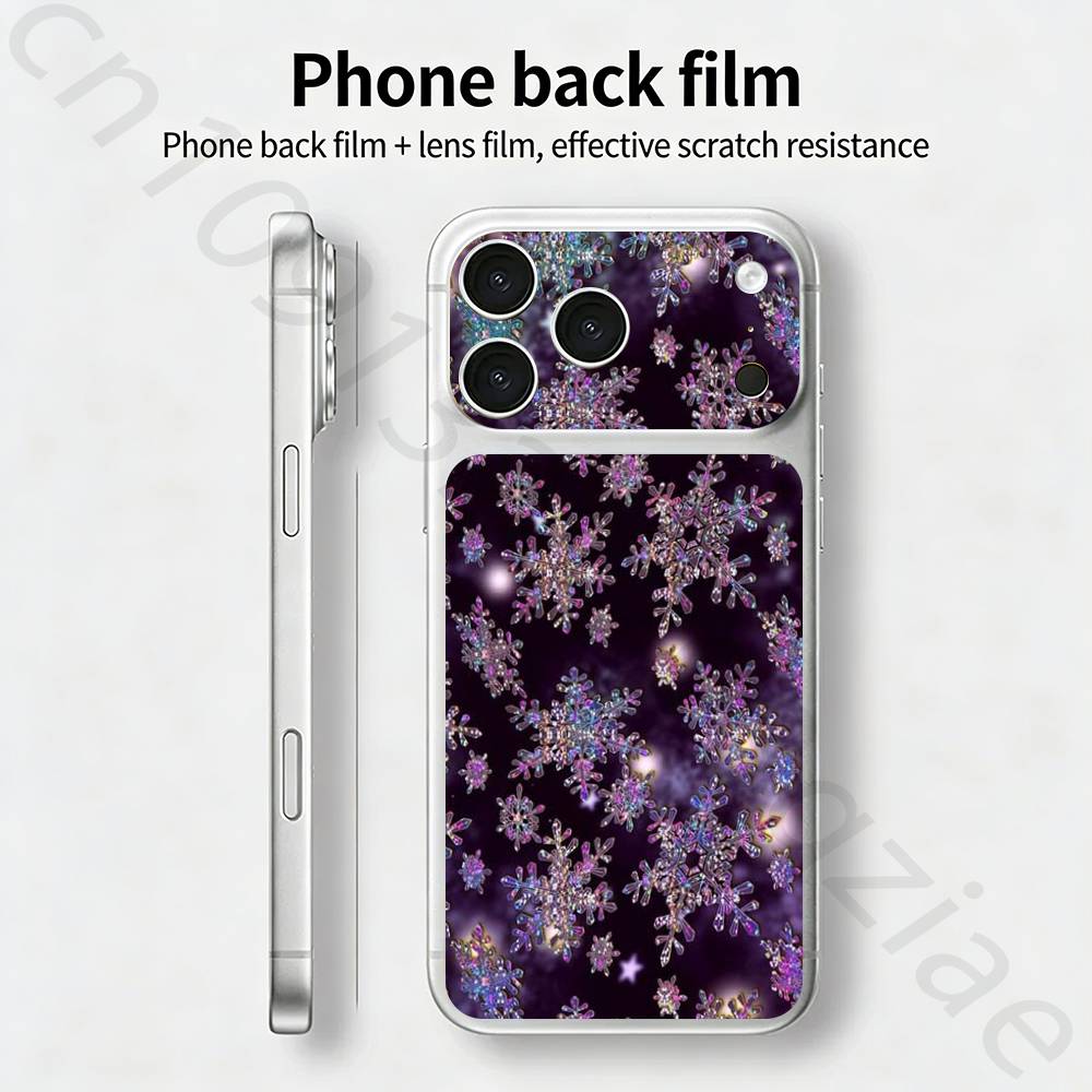 Рождественские Снежинки  Наклейка-Билет Skin Wrap для iPhone 17 Pro/Pro max Защитная Пленка для Задней Панели, Рамки, Камеры